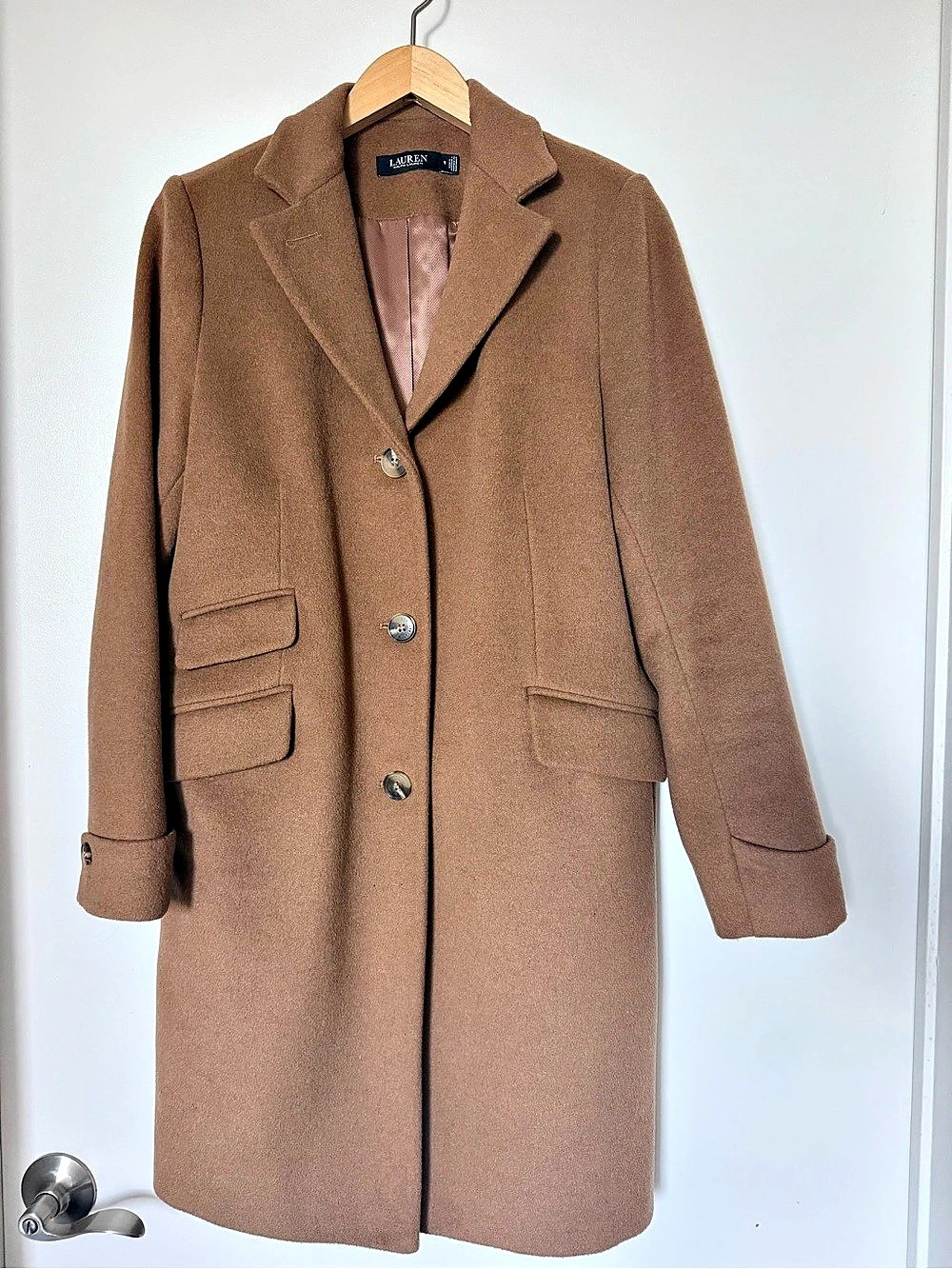 Lauren Ralph Lauren Women's Brown Wool-Style Pea Coat Like New